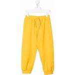 Pantalones casual infantiles amarillos de algodón informales con logo Dolce & Gabbana 