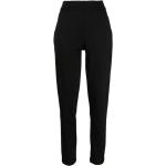 Pantalones negros de viscosa de cintura alta con logo Armani Emporio Armani para mujer 
