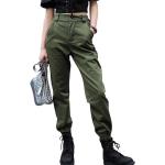 Pantalones verde militar de poliester de cintura alta de otoño militares de camuflaje talla XXL para mujer 