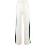 Pantalones blancos de lana de chándal con rayas de materiales sostenibles para mujer 