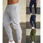 Pantalones grises de poliester de fitness de verano informales talla 3XL para hombre 