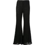 Pantalones acampanados negros de algodón rebajados ANNA SUI con crochet talla L para mujer 