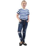 Jeans desgastados infantiles de denim desgastado 12 años para niña 
