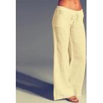 Pantalones grises de algodón de lino de verano tallas grandes informales talla 3XL para mujer 