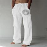 Pantalones estampados grises de algodón de otoño tallas grandes informales talla 3XL para hombre 