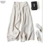 Pantalones blancos de popelín de cintura alta de verano tallas grandes talla 3XL para mujer 