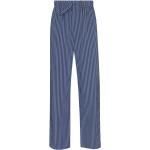 Pantalones orgánicos azules de algodón con pijama con rayas con lazo de materiales sostenibles para mujer 