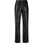 Pantalones orgánicos negros de poliester de lino ancho W29 largo L31 informales para mujer 