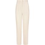 Pantalones beige de lino de lino ancho W46 informales con logo Dolce & Gabbana para hombre 