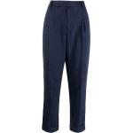 Pantalones azul marino de lino de lino rebajados Ralph Lauren Collection talla XXL para mujer 