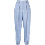 Pantalones azules de poliester de lino BRUNELLO CUCINELLI talla XXL para mujer 