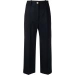 Pantalones clásicos azules de lana ancho W42 largo L36 cachemira Patou talla XS para mujer 