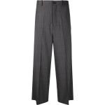 Pantalones clásicos grises de algodón rebajados ancho W38 largo L36 con rayas Balenciaga talla XS para mujer 