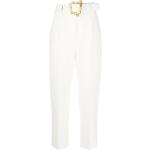 Pantalones clásicos blancos de poliester rebajados ancho W40 MOSCHINO con cinturón talla 3XL para mujer 