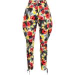 Pantalones clásicos multicolor de algodón vintage floreados chanel con motivo de flores talla M para mujer 