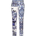 Pantalones azules de seda de tiro bajo ancho W36 Dolce & Gabbana talla 3XL para mujer 