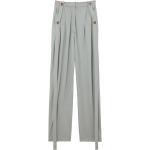 Pantalones clásicos grises de viscosa rebajados Burberry talla XS para mujer 