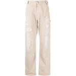 Pantalones casual beige de algodón informales 1017 ALYX 9SM rotos para mujer 