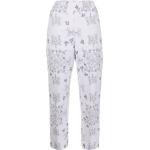 Pantalones casual blancos de viscosa informales con motivo de mariposa talla L para mujer 