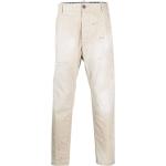 Pantalones beige de algodón de lino rebajados informales con logo Dsquared2 talla XL para hombre 