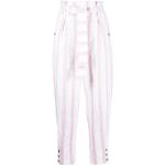 Pantalones blancos de poliester de lino rebajados ancho W40 con rayas IRO Paris talla XXL para mujer 