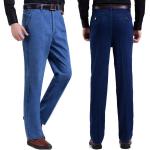 Jeans stretch azules de otoño transpirables vintage para hombre 
