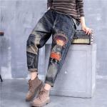 Jeans desgastados de algodón tallas grandes vintage desgastado talla 3XL para mujer 