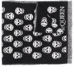 Pañuelos Estampados negros de lana Alexander McQueen con motivo de calavera Talla Única para hombre 