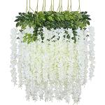 Flores artificiales blancas de plástico floreadas 