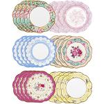 Vajillas multicolor vintage floreadas Talking tables en pack de 24 piezas 