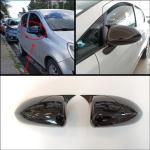 Para Opel Corsa D 2006-2014, 2 piezas, cubiertas de espejo de ala de murciélago de plástico ABS, funda para espejo retrovisor, accesorio negro brillante para coche