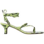 Sandalias verdes de cuero de tiras serpiente Paris Texas talla 38 para mujer 