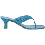 Sandalias azules de cuero de cuero con tacón de aguja cocodrilo Paris Texas talla 36 para mujer 