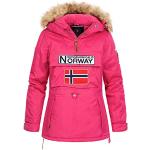 Abrigos fucsia de sintético con capucha  rebajados impermeables Geographical Norway talla M para mujer 