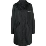 Abrigos negros de poliester con capucha  rebajados manga larga con logo Karl Lagerfeld de materiales sostenibles para mujer 