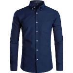 Camisas azul marino de algodón de manga larga de otoño manga larga informales talla L para hombre 