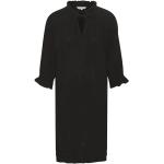 Vestidos informales negros de lino tres cuartos con cuello redondo PART TWO con volantes talla M para mujer 