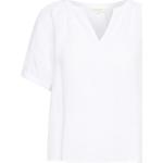 Blusas blancas de lino de manga corta manga corta con cuello redondo informales PART TWO talla XL para mujer 