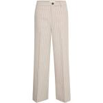 Pantalones blancos de lino de cintura alta de verano con rayas PART TWO talla XL para mujer 