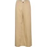 Pantalones beige de lino de cintura alta de verano oficinas PART TWO talla XL para mujer 
