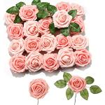 Flores artificiales rosa pastel floreadas 
