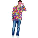 Disfraces multicolor de hippie hippie floreados para hombre 
