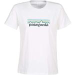 Camisetas deportivas orgánicas blancas Patagonia talla L de materiales sostenibles para mujer 