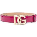 Cinturones rosas de charol con hebilla  largo 95 con logo Dolce & Gabbana para mujer 