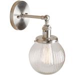 PathsOn 15 cm Industrial moderno vintage retro luces de pared, barra de desván luces lámpara lámpara lámpara con globo acanalado pantalla de cristal transparente (cepillado)