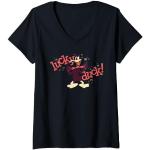 Camisetas negras de encaje con encaje  Looney Tunes Pato Lucas con escote V vintage de encaje talla S para mujer 
