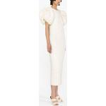 Vestidos blancos de viscosa de novia rebajados media pierna con cuello redondo Rotate talla XXS de materiales sostenibles para mujer 