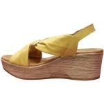 Sandalias amarillas de cuero de cuña Paula Urban talla 37 para mujer 