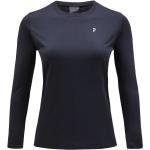 Camisetas negras de poliester de running rebajadas manga larga Peak Performance talla L de materiales sostenibles para mujer 