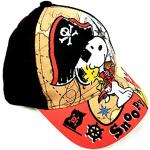 Peanuts - Gorra de Snoopy con diseño de pirata de Woodstock, color azul o negro, para niños y niñas (negro, 48)